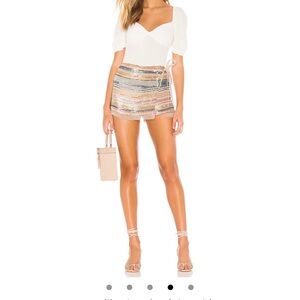 Tularosa Blush Pink Skirt with Sequin Detail